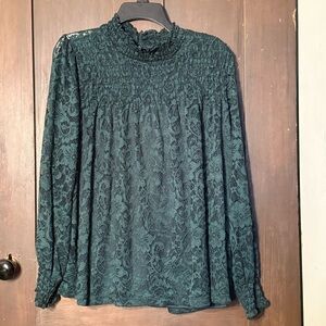cable & gauge Green Lace Blouse